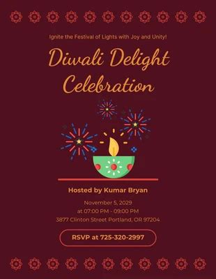 Free Diwali Invitation Templates - Venngage