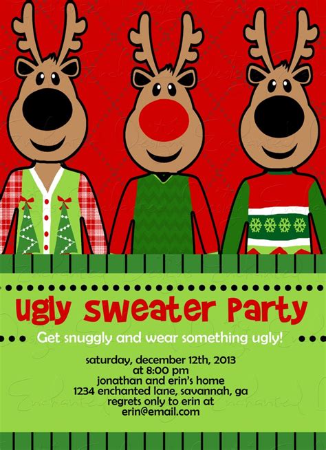 Ugly Sweater Party Tacky Sweater Christmas Party Invitation | Etsy