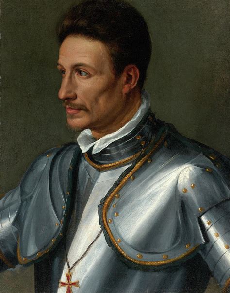 Portrait of a Knight wearing the Cross of the Order of Saint Stephen Painting by Circle of ...