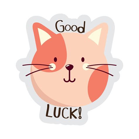 good luck cat sticker 10478764 Vector Art at Vecteezy