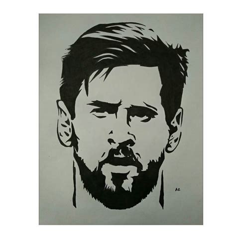 This How To Draw Messi Sketch - Sketch Drawing