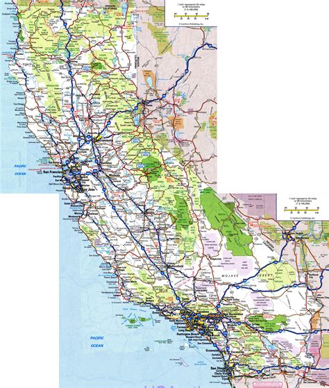 Large detailed roads and highways map of California state with all ...