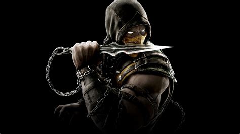 Scorpion Mortal Kombat X on black background