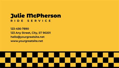 Retro Taxi Business Card 20010821 Template