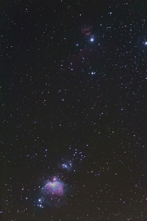 The Orion Nebula and Flame Nebula as they set on the northern ...