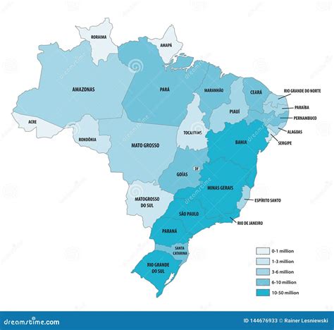 Brazil Population Heat Map As Color Density Illustration Royalty-Free Stock Photo ...