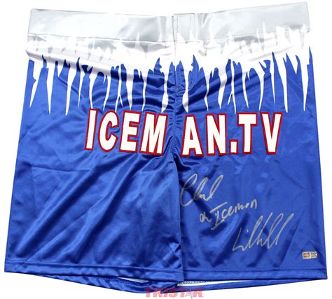 Chuck Liddell Autographed Custom UFC Trunks Inscribed Iceman