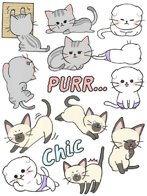 Kitty Cat Stickers Printables #free #stickers #printable #cute #kitty #kitten #cat # ...