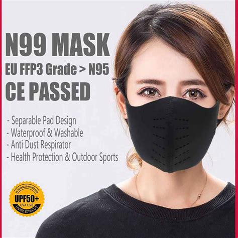 Reusable FFP3 N99 Face Mask Black