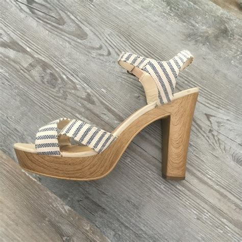 Foschini | Shoes | Cream And Blue Sandals With 45 Inch Heels From Foschini Size 8 | Poshmark