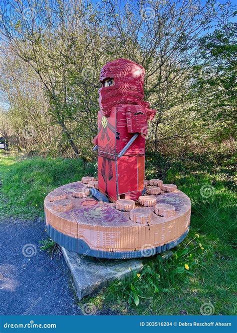 Giant Lego Man Sculpture at the Land of the Giants, Clare Lake, Claremorris Stock Photo - Image ...