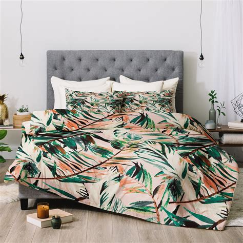 Deny Designs Tropical 3-Piece Comforter Set (Queen - 3 Piece), Green ...