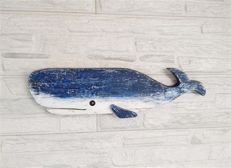 Carved Wooden Whale Wall Art