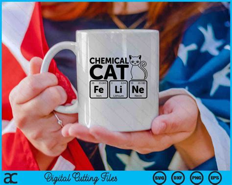 Chemical Cat Feline Chemistry Fun Periodic Table of Elements SVG Files – creativeusarts