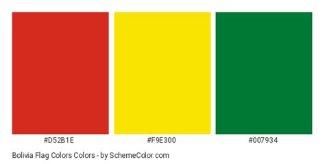 Bolivia Flag Colors » Country Flags » SchemeColor.com