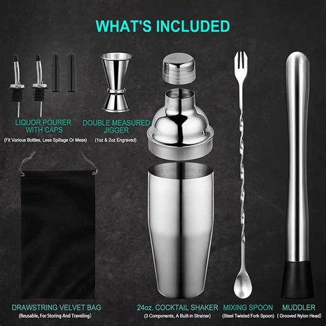 Professional Bartender Drink Making Tool Stainless Steel Bartender Set ...