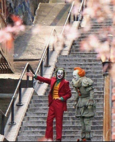 Joker showing something to Pennywise on stairs : r/MemeTemplatesOfficial