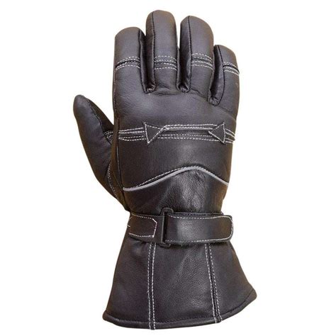 Mens Black Leather Gloves | Motorcycle Riding Gloves