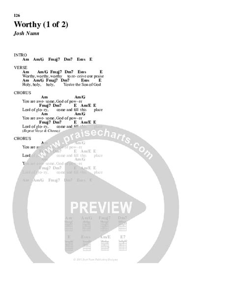 Worthy Chords PDF (Paul Wilbur) - PraiseCharts
