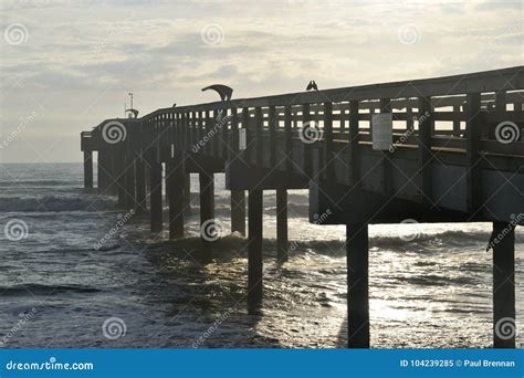 Fishing Pier on St. Augustine Beach Stock Image - Image of diminishing, pier: 104239285