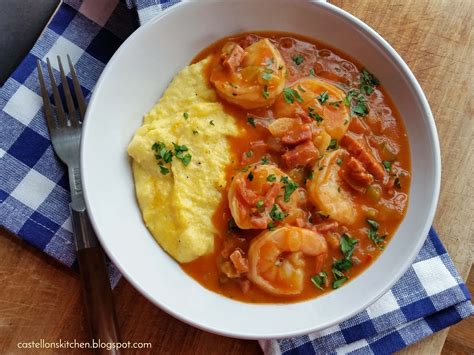 Castellon's Kitchen: Shrimp and Andouille Sausage with Cheesy Grits