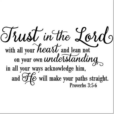 Trust in the Lord With All Your Heart Proverbs 3 5 6 Vinyl Lettering ...