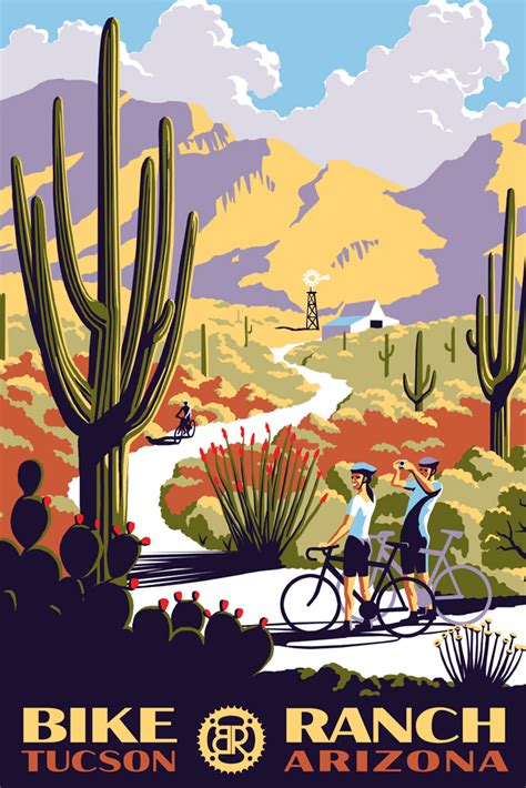 Posters in WPA style for proposed cycling ranch on Behance