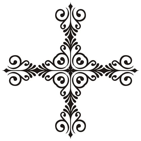 Download #8BC34A Art Deco Style Flourish Cross 2 SVG | FreePNGImg