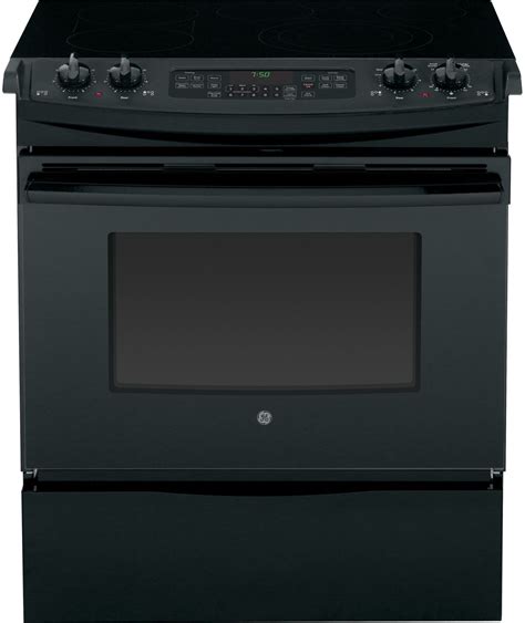 GE Black Slide-In Electric Convection Range - JS750DFBB