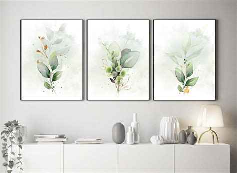 Eucalyptus Wall Art Set of 3, Wall Decor, Greenery Printable, Eucalyptus Set of 3 Prints ...