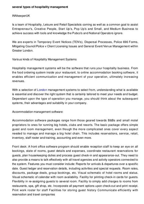 Different Types of Hospitality Management Systems