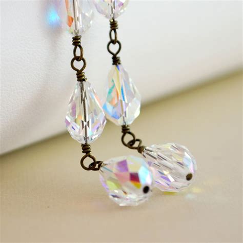 Long Crystal Earrings Dangle Swarovski Crystal by LivEveryDay