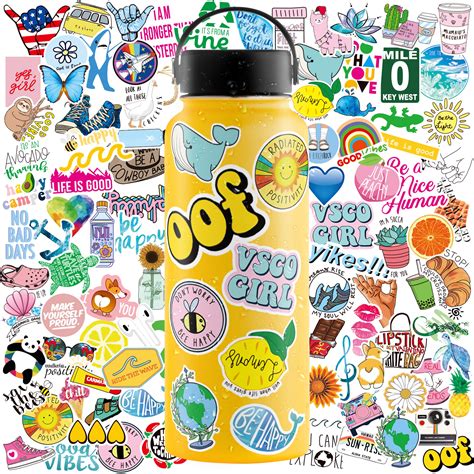 Buy Five and 2 100 Pack Water Bottle Stickers Waterproof Stickers VSCO Stickers, Hydroflask ...