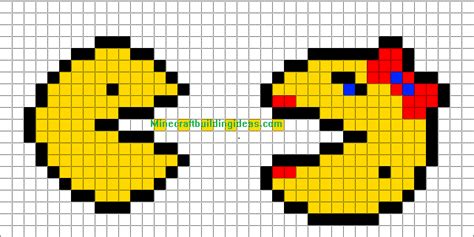 Minecraft Pixel Art Templates: Pacman | Modele pixel art, Pixel art minecraft, Pixel art