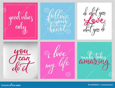 Lettering Postcard Quotes Set Royalty-Free Stock Image | CartoonDealer.com #69490732