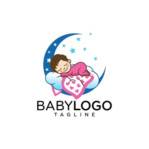 Cute baby logo design vector Vector | Premium Download