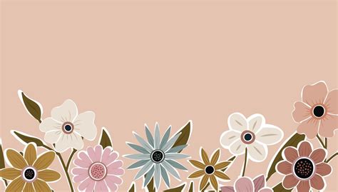 telón de fondo horizontal decorado con flores en flor y borde de hojas. vector de fondo de ...