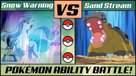 Ability Battle: SAND STREAM vs SNOW WARNING (Pokémon Sun/Moon) - YouTube