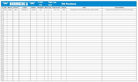 Aircraft Maintenance Logbook Entry Template