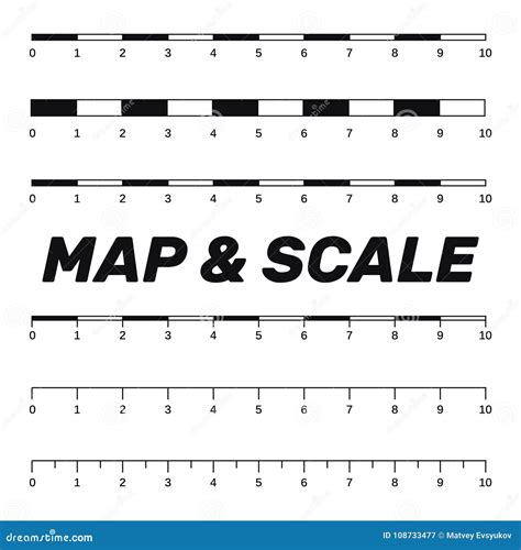 Map Scales Graphics for Measuring Distances. Scale Measure Map V Stock ...