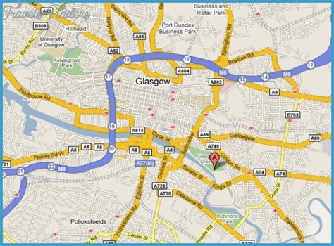 Glasgow Map Tourist Attractions - TravelsFinders.Com