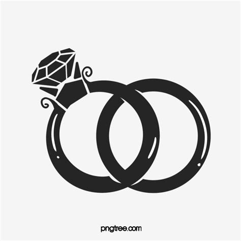 Silhouette Transparent Background Wedding Rings Clipart