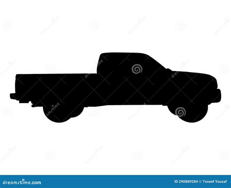 Pickup Truck Silhouette Vector Art White Background Stock Vector ...