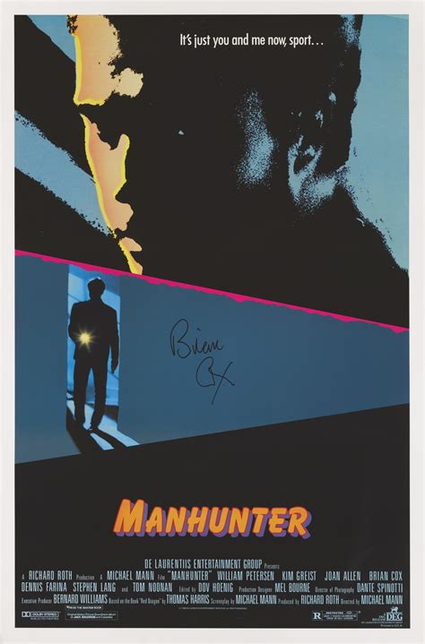 MANHUNTER (1986) SPORT STYLE POSTER, US, SIGNED BY BRIAN COX | Original Film Posters Online ...