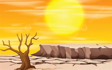 Uma Cena De Paisagem De Seca Luz De Verão Clipart Vetor PNG , Verão, Leve, Clipart Imagem PNG e ...