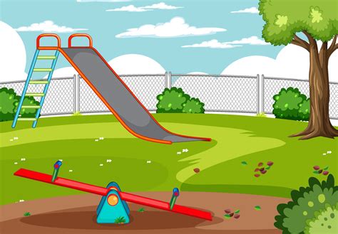 Empty playground background with rides 7540107 Vector Art at Vecteezy