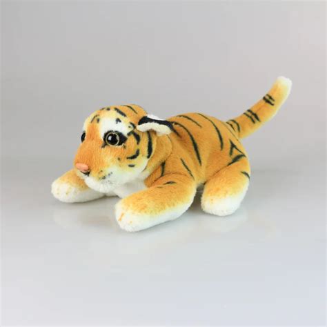 small cute simulation lying tiger toy plush high quality yellow tiger ...