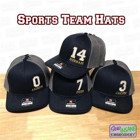 Sports Team Hats Embroidered Matching Team Hats Great for the Whole ...