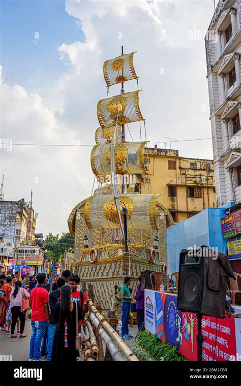 Picture of decorated Durga Puja pandal, Durga Puja is biggest religious ...