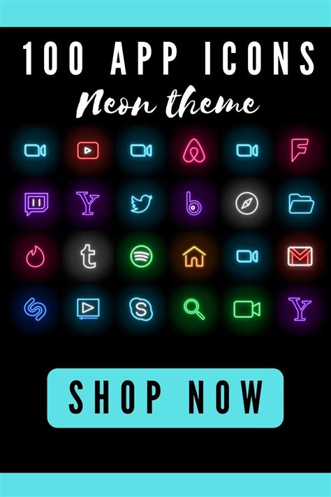 100+ app icons In Neon lights theme. ios14 app icons black for iPhone. in 2021 | App icon, Neon ...